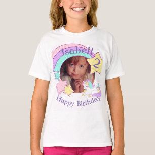 T-shirt Anniversaire personnalisé de licorne de photo