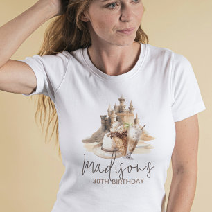 T-shirt Anniversaire personnalisé Pastel Sand Beach Party