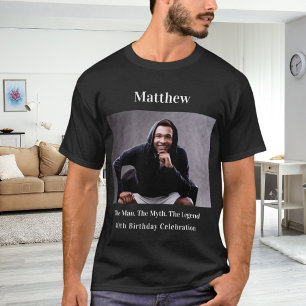 T-shirt Anniversaire photo homme mythe légende nom fun