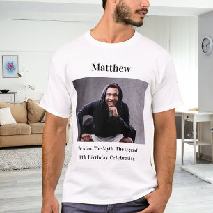 T-shirt Anniversaire photo homme mythe légende nom fun