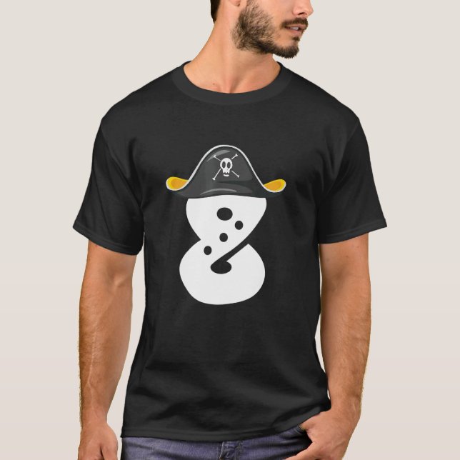 T-shirt Anniversaire Pirate Pour 8 Ans (Devant)