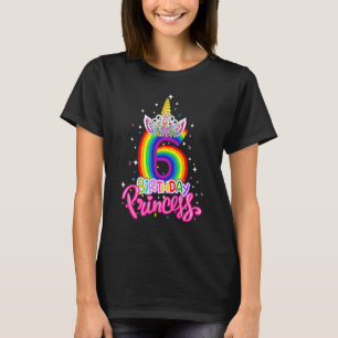 T-shirt Anniversaire Princesse Unicorn 6 Anniversaire 6e A