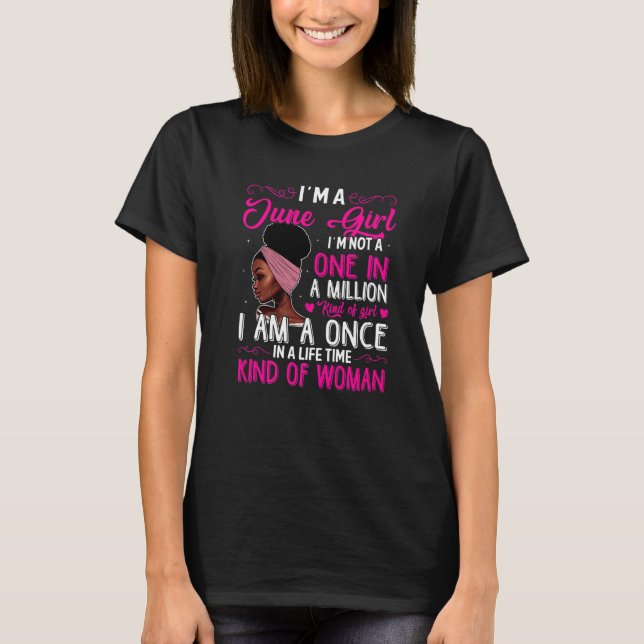 T-shirt Anniversaire Queen Girls Femmes Juin Je suis une r (Devant)