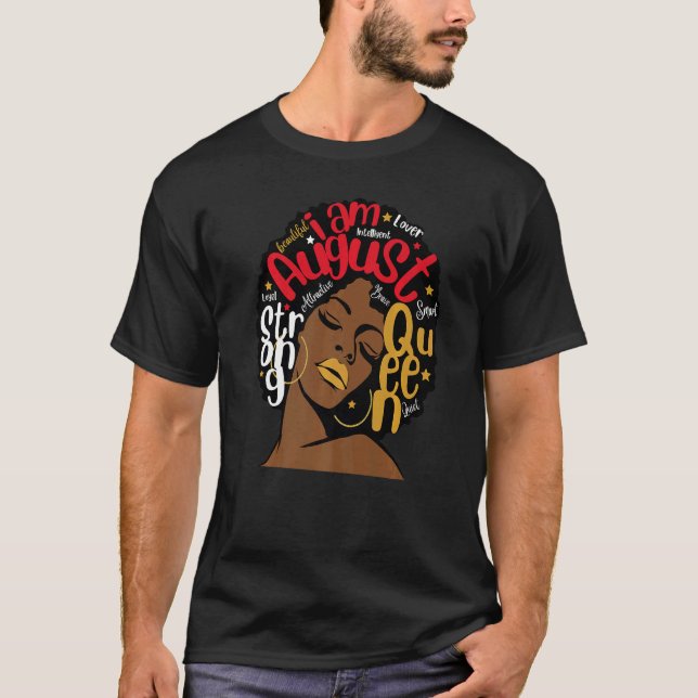 T-shirt Anniversaire Red Lips Melanin Leo Virgo I Am Augus (Devant)