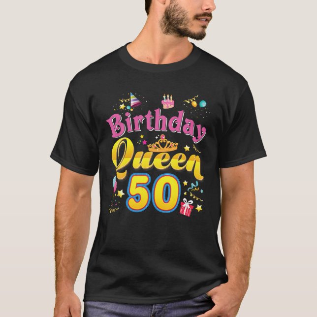 T-shirt Anniversaire Reine 50E Mignonne Couronne 50 Annive (Devant)