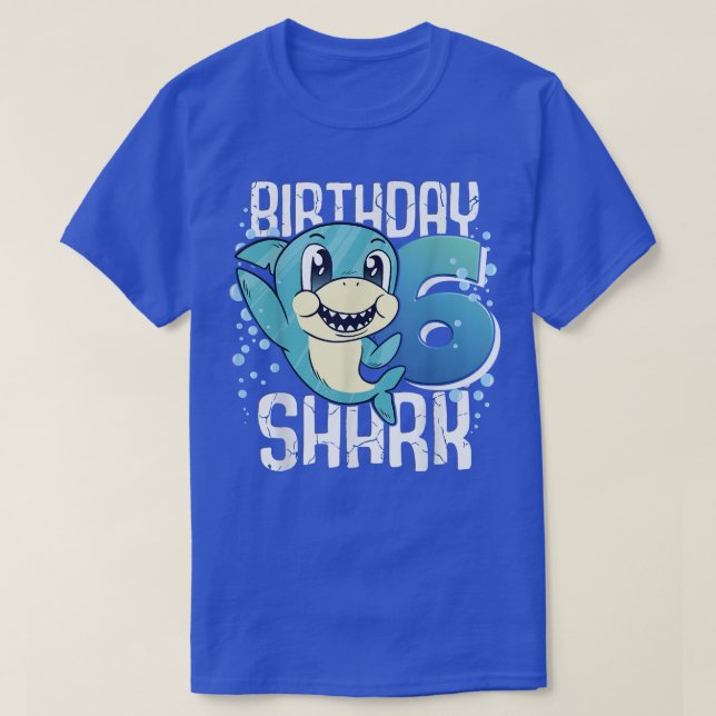 T-shirt Anniversaire Requin 6Anniversaire Requin Requin 6  (Design devant)