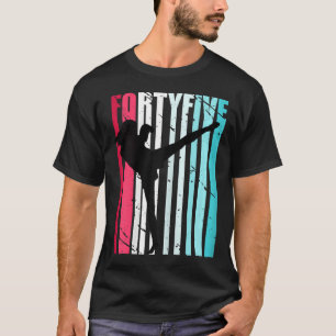 T-shirt Anniversaire Rétro 45 ans pour Femme de Kickboxing