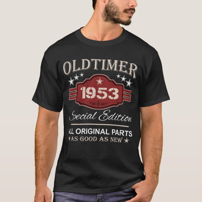 T-shirt Anniversaire rétro Vintage 1953 - Cadeau Oldtimer (Devant)