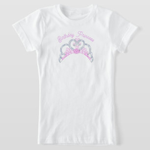 T-Shirt Anniversaire rose et argent Princesse Tiara