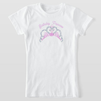 T-Shirt Anniversaire rose et argent Princesse Tiara