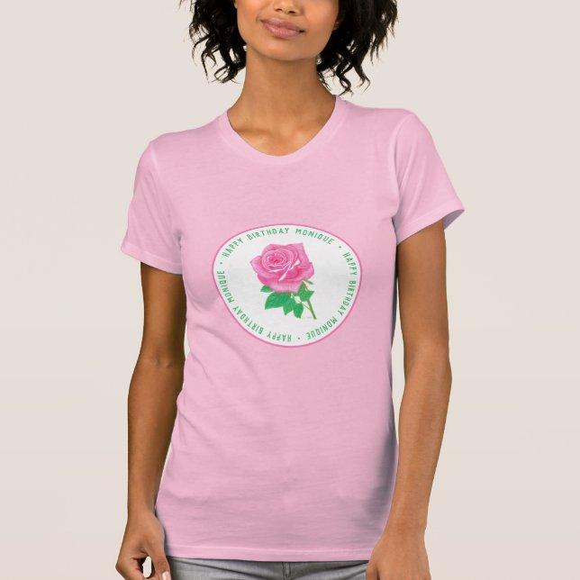 T-shirt Anniversaire Rose Rose (Devant)