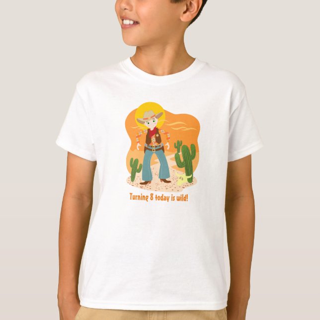 T-shirt Anniversaire sauvage de cowboy (Devant)