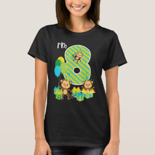 T-shirt Anniversaire Singe 8 Anniversaire Soirée Huit ans 