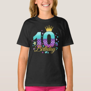 T-shirt Anniversaire Sirène 10ème Anniversaire 