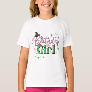 T-shirt Anniversaire Sorcière rose et verte fille Annivers