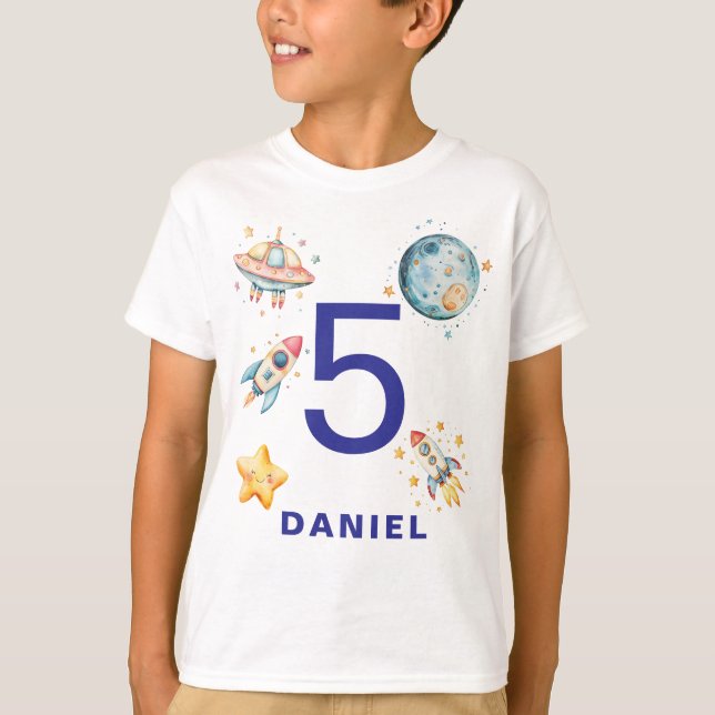 T-shirt Anniversaire sur le thème de l'espace pour astrona (Devant)