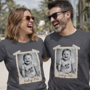 T-shirt Anniversaire sur mesure avec Polaroid vintage