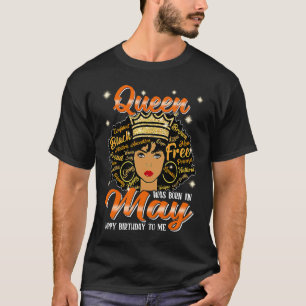 T-shirt Anniversaire Une Superbe Reine Noire Née En Mai Fe