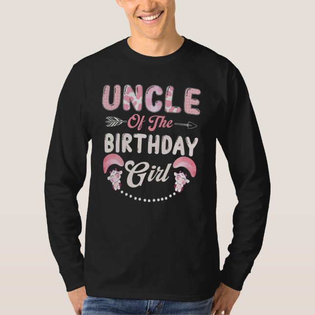 T-shirt Anniversaire Vache Oncle De L'Anniversaire Fille A (Devant)