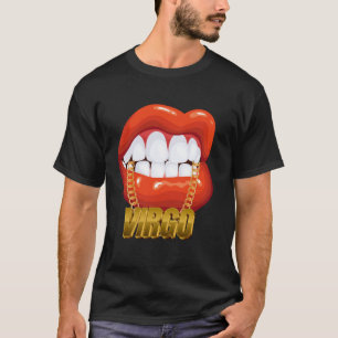 T-shirt Anniversaire Vierge Lèvres Rouges Signe Zodiaque A