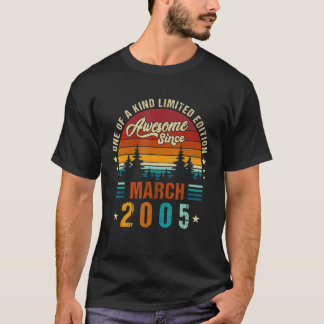 T-shirt Anniversaire Vintage 17 Ans Incroyable Depuis Mars