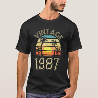 T-shirt Anniversaire vintage 1987 Pour Hommes Femmes 35 An