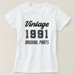 T-shirt Anniversaire Vintage 1991 Pièces Originales