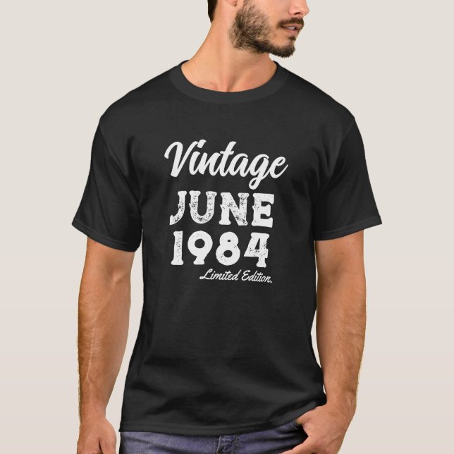 T-shirt Anniversaire Vintage personnalisé (Devant)