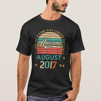 T-shirt Anniversaire vintage stupéfiant depuis août 2017 L