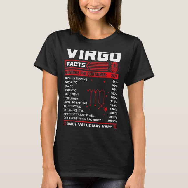T-shirt Anniversaire Virgo Faits (Devant)