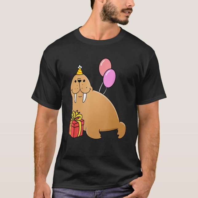 T-shirt Anniversaire Walrus pour Amoureux des animaux mari (Devant)