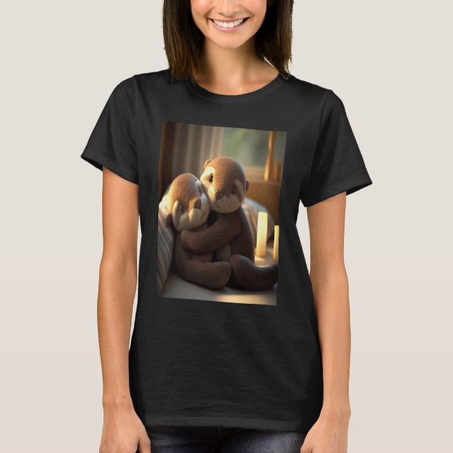 T-shirt Anniversary Otter Present Sweet Huggable Otter (Devant)