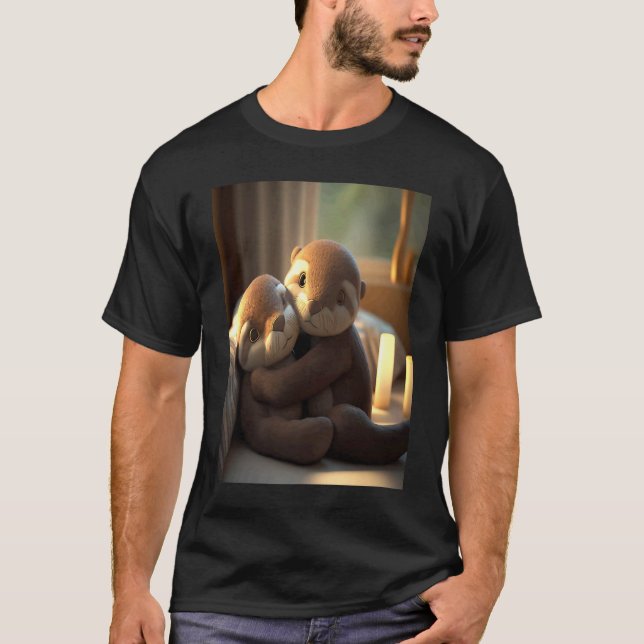 T-shirt Anniversary Otter Present Sweet Huggable Otter (Devant)