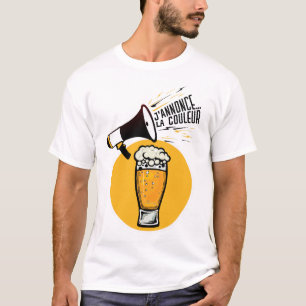 T-shirt annonce biere chope binouse mousse alcool couleur
