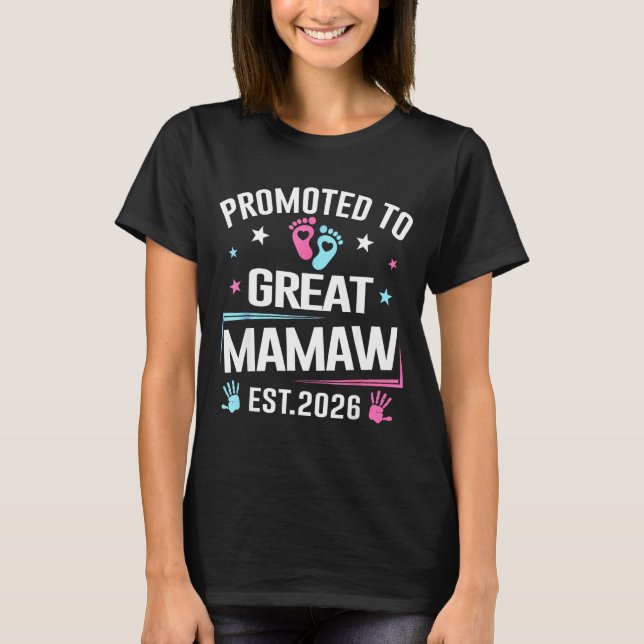 T-shirt Annoncé comme future Grande Mamaw en 2026 (Devant)
