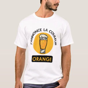 T-shirt annonce couleur orange biere binouse mousse chope