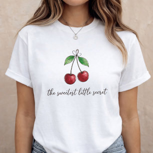 T-shirt Annonce de Bébé Douce Cerise Révélation de Grosses