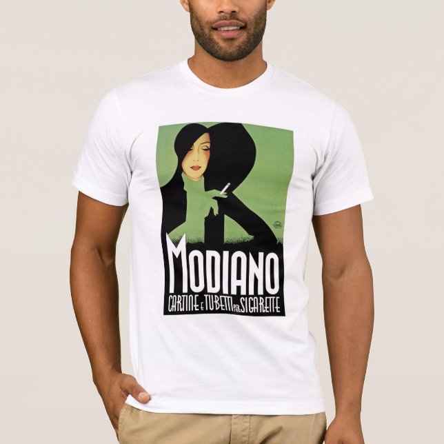 T-shirt Annonce de cigarette de Modiano (Devant)