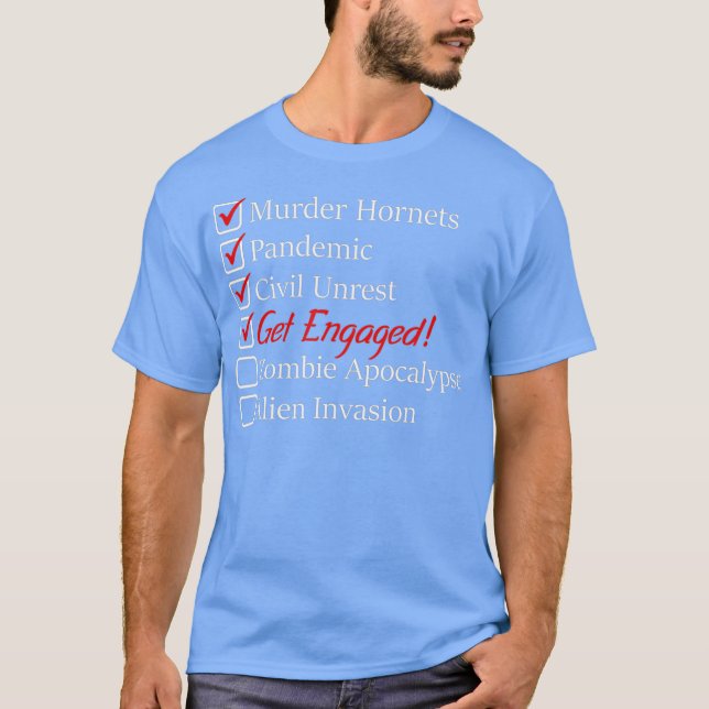T-shirt Annonce de fiançailles de fiancé engagé (Devant)
