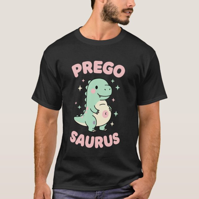 T-shirt Annonce de grossesse de dinosaure Pregosaurus mign (Devant)