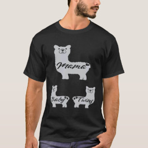 T-shirt Annonce de grossesse de jumeaux bébé lama pour fem