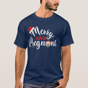 T-shirt Annonce De Grossesse De Noël Joyeuse Et Enceinte