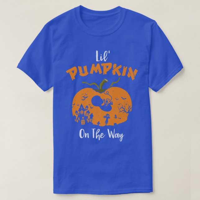 T-shirt Annonce de grossesse Halloween : un petit citrouil (Design devant)