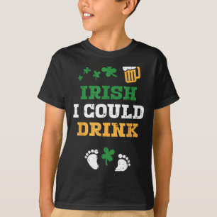 T-shirt Annonce de grossesse Irish I Could Drink St Patr