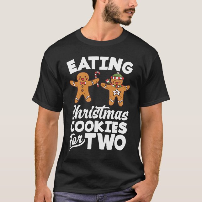 T-shirt Annonce de grossesse pour deux en mangeant des coo (Devant)
