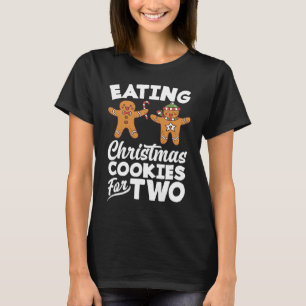 T-shirt Annonce de grossesse pour deux en mangeant des coo