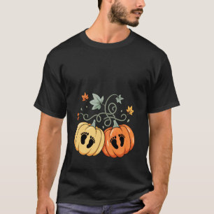 T-shirt Annonce de grossesse Twin Pumpkins Baby Feet Fal