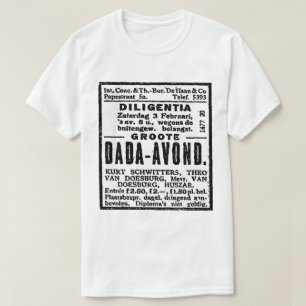T-SHIRT ANNONCE DE JOURNAL D'ART DADA NOIR ET BLANC