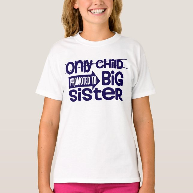 T-shirt Annonce de promotion de l'enfant unique au rang de (Devant)