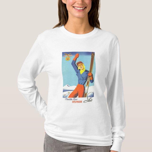 T-shirt Annonce de ski vintage (Devant)
